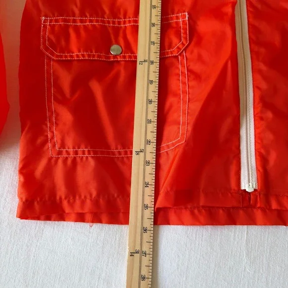 Vintage 60's Surf Jockey Orange Windbreaker Zip Up Jacket Talon Zipper Large - Picture 8 of 9
